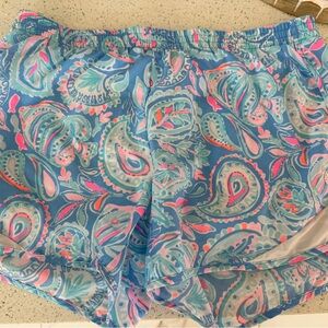 Lilly Pulitzer Blue and Pink Paisley Athletic Shorts